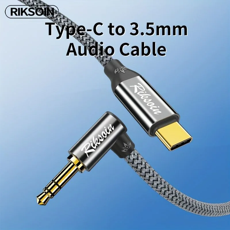 RIKSOIN AV113 USB-C to right-angle 3.5mm audio cable